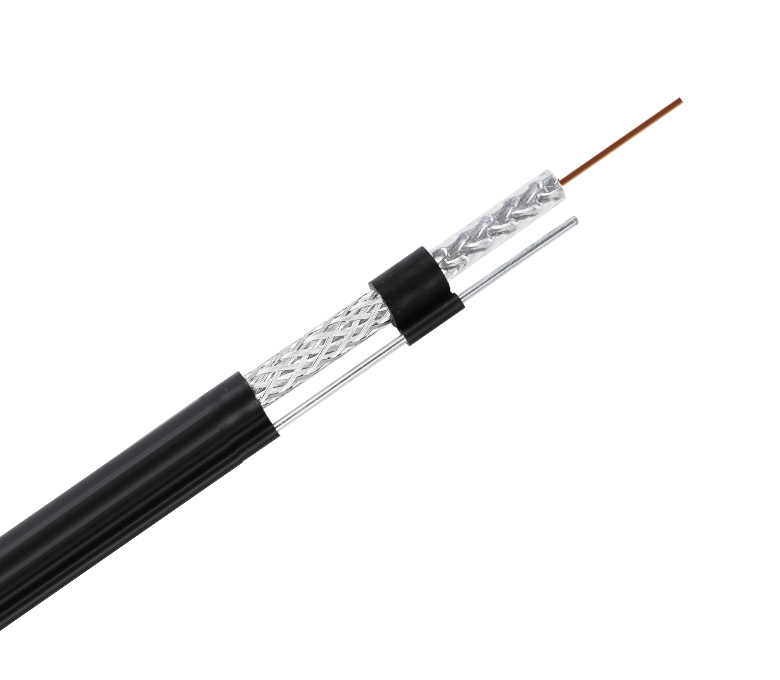 RG59M Series 75 Ohm Standard Shield Coaxial Cable - شريط فردي وجديلة مع Messenger